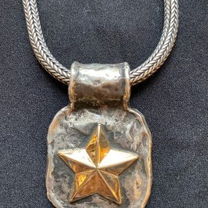 Sterling Silver & 10k Gold Western Star Necklace